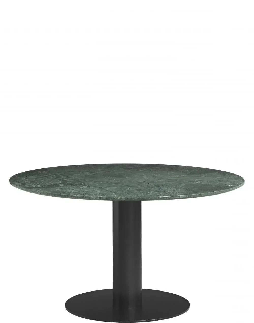 Round Dining Table with Black Base - Green Marble