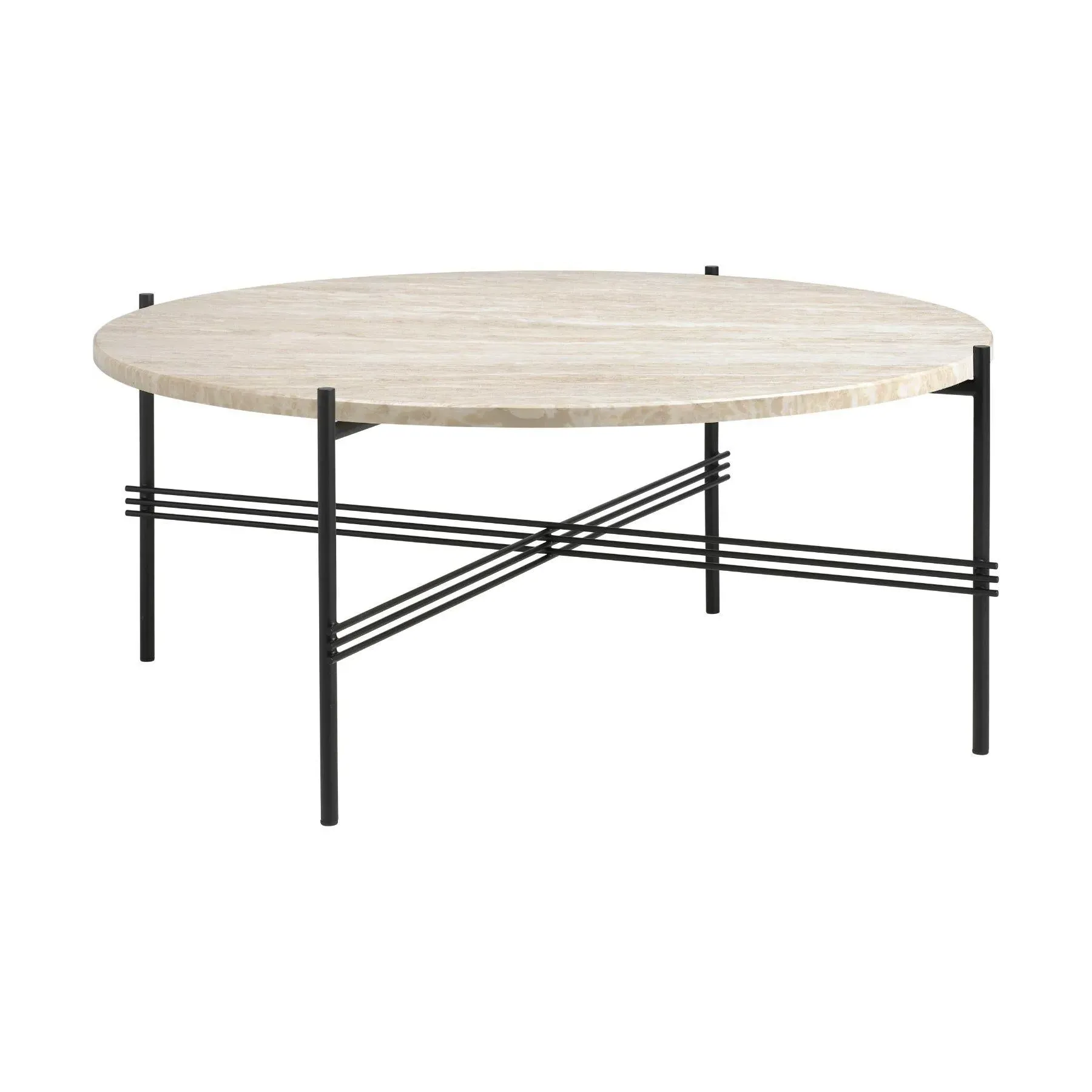 Round Outdoor Coffee Table - White, Travertine image