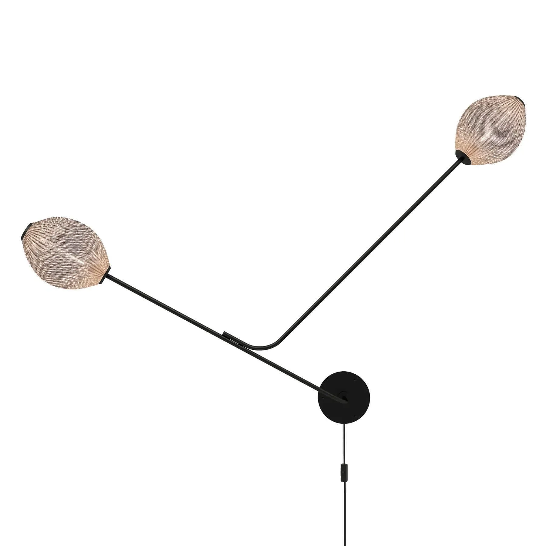 Satellite Twin-Arm Wall Light - Black and White