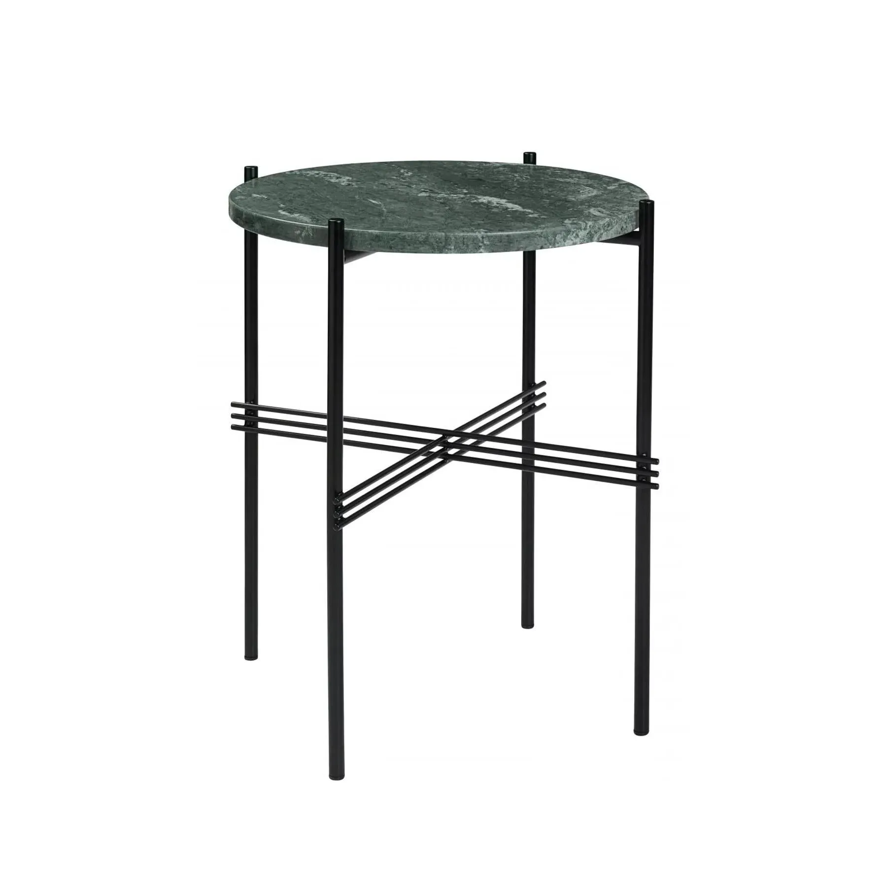 Side Table with Crossed Base - White, Marble