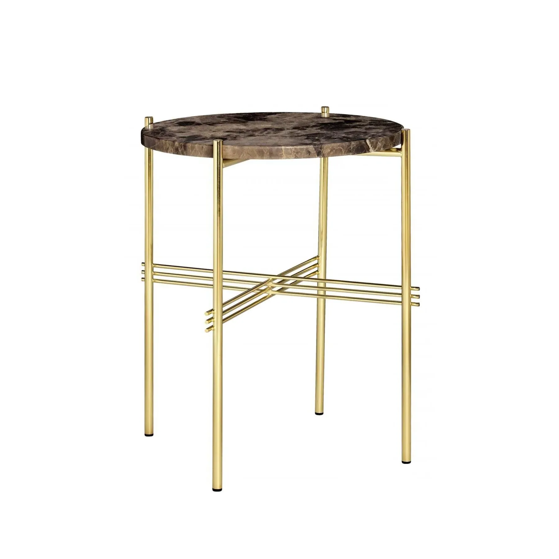 Side Table with Crossed Base - White, Marble