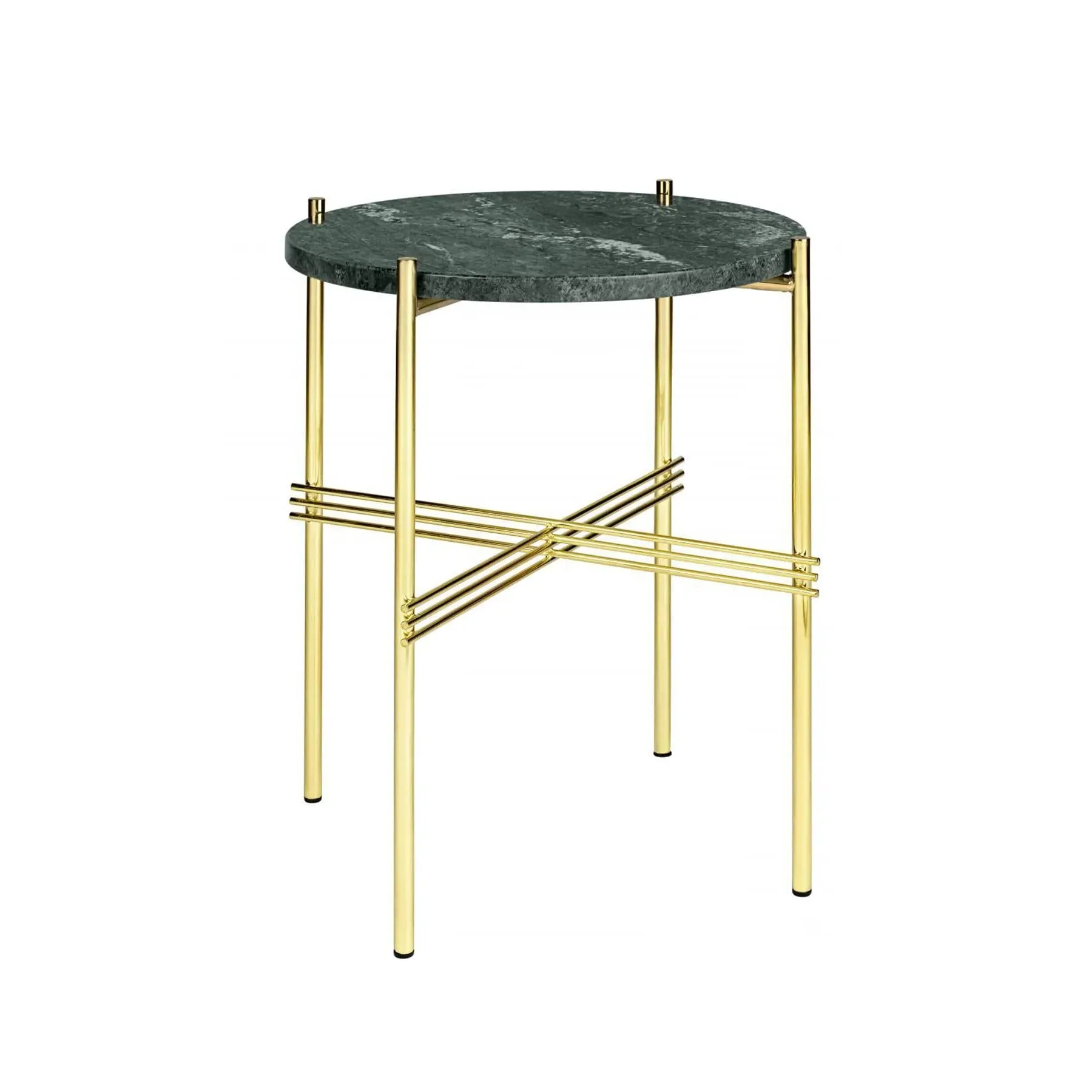 Side Table with Crossed Base - White, Marble