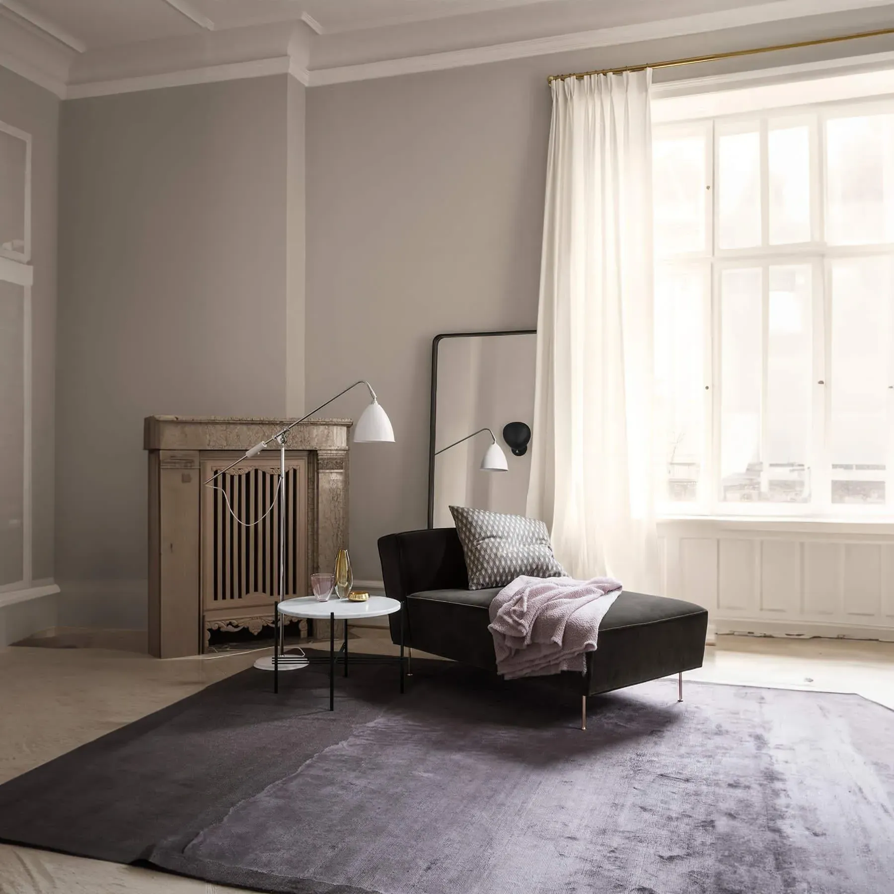 Small Coffee Table - Black, Marble