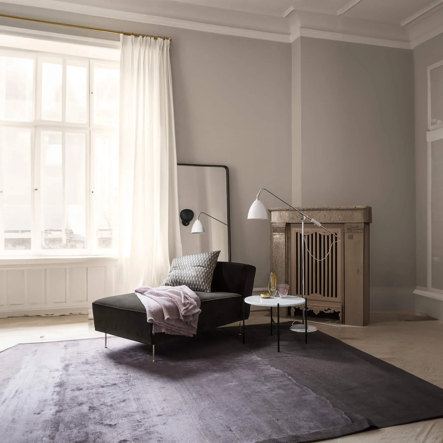 Small Coffee Table with Crossed Base - Travertine