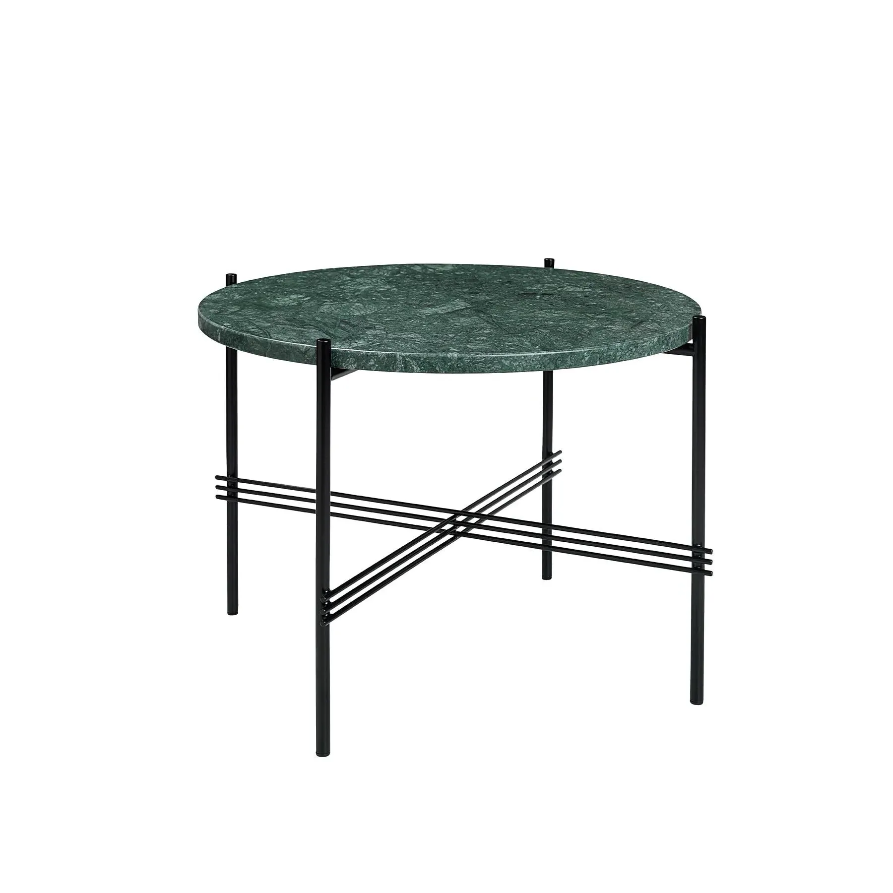 Small Coffee Table with Crossed Legs - Green, Marble image