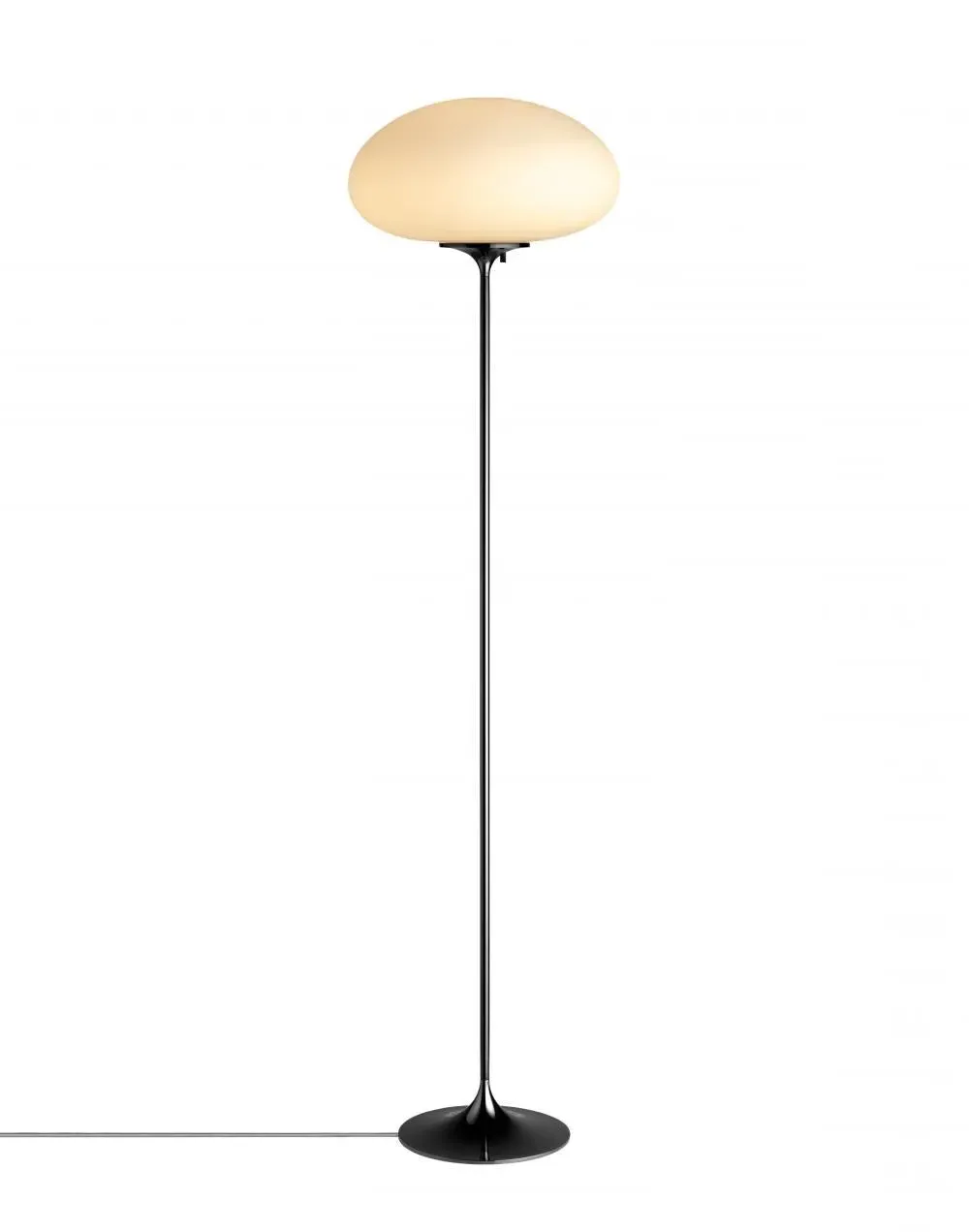 Small Floor Lamp with Glass Shade - Grey