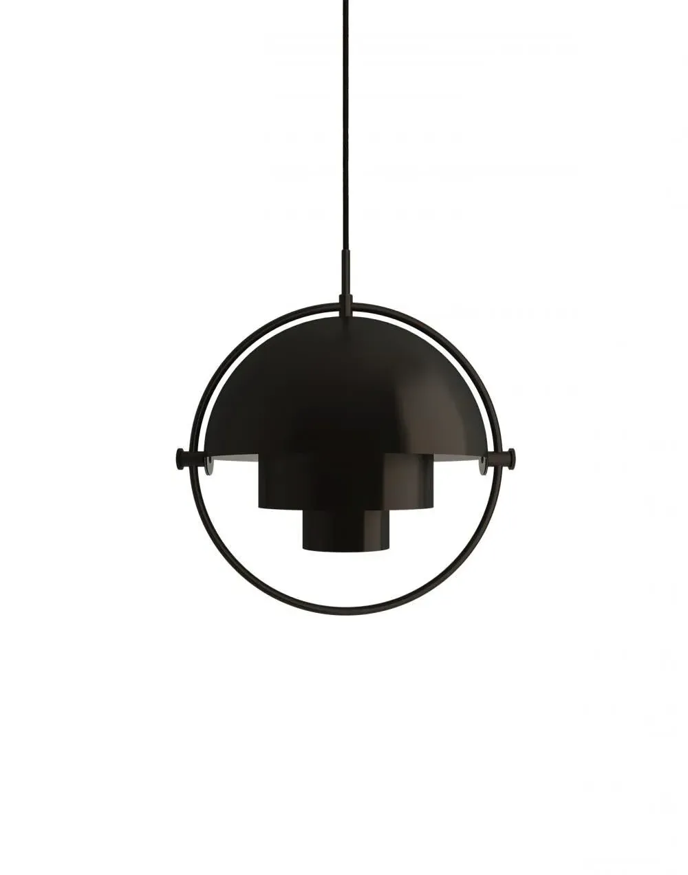 Small Pendant Light with Rotating Shades - Black, Brass