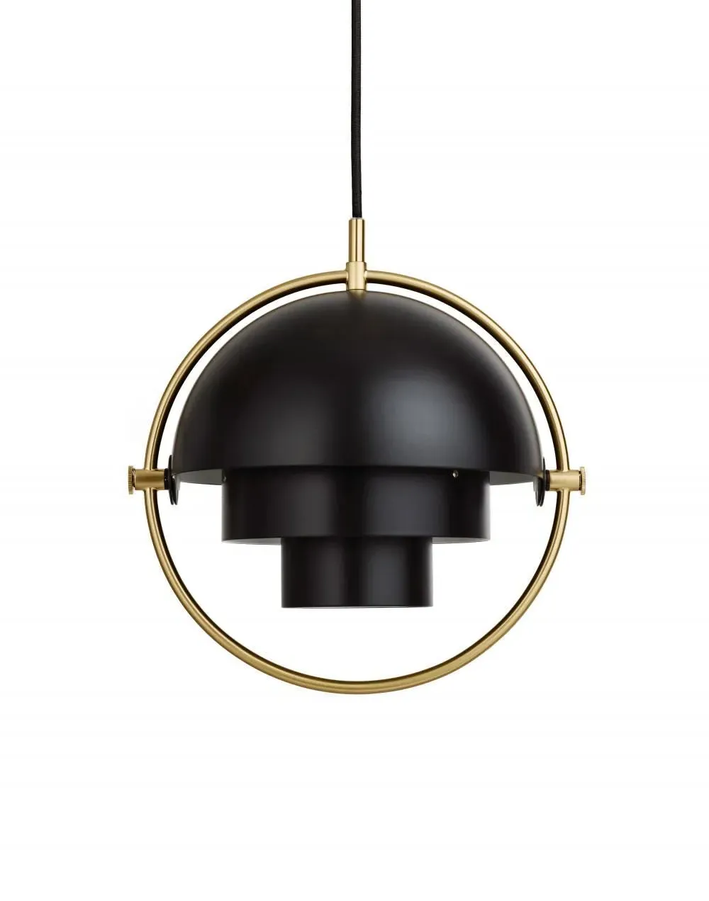 Small Pendant Light with Rotating Shades - Black, Brass image
