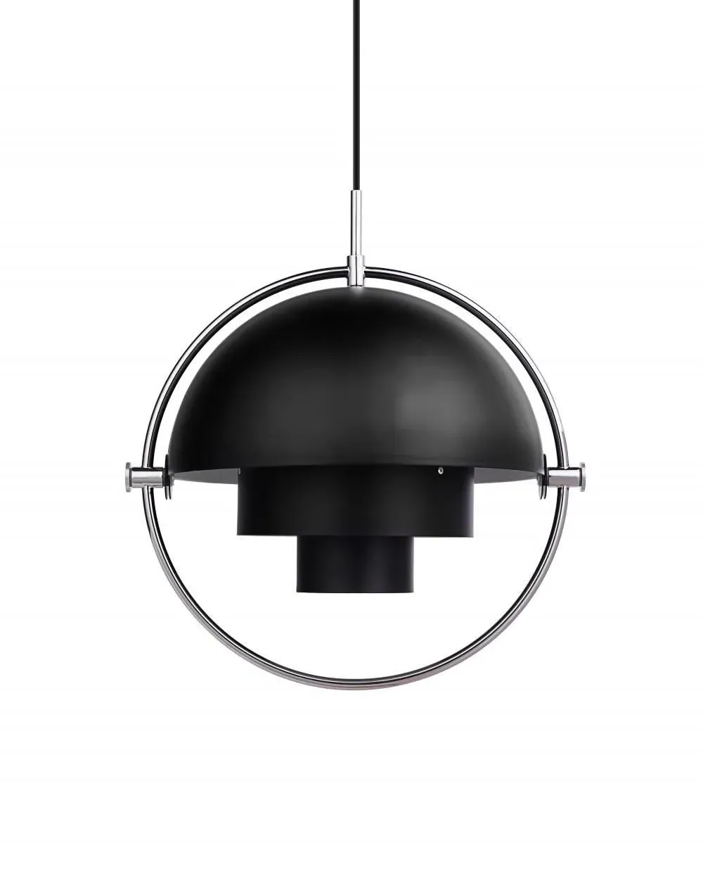 Small Pendant Light with Rotating Shades - Black