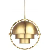Small Pendant Light with Rotating Shades - Blue, Brass