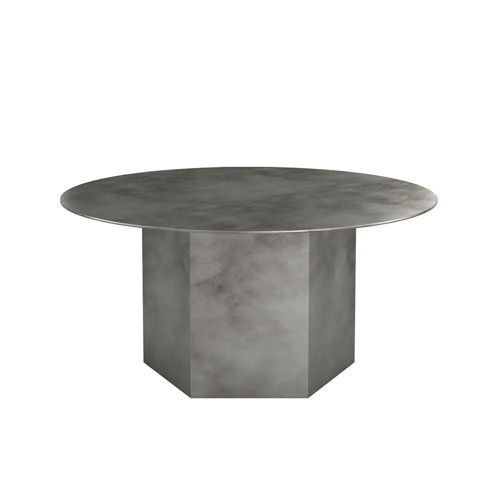 Small Round Coffee Table - Misty Grey, Travertine image
