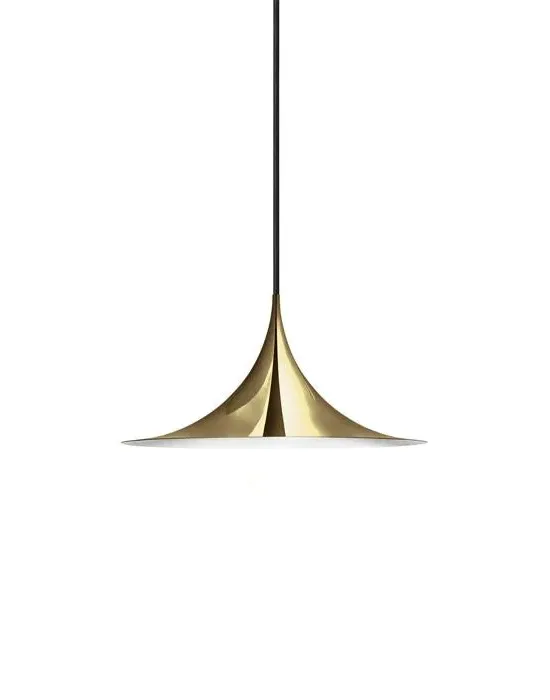 Small Semi Pendant Light - Brass, Aluminium