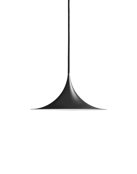 Small Semi Pendant Light - Matt Black, Aluminium