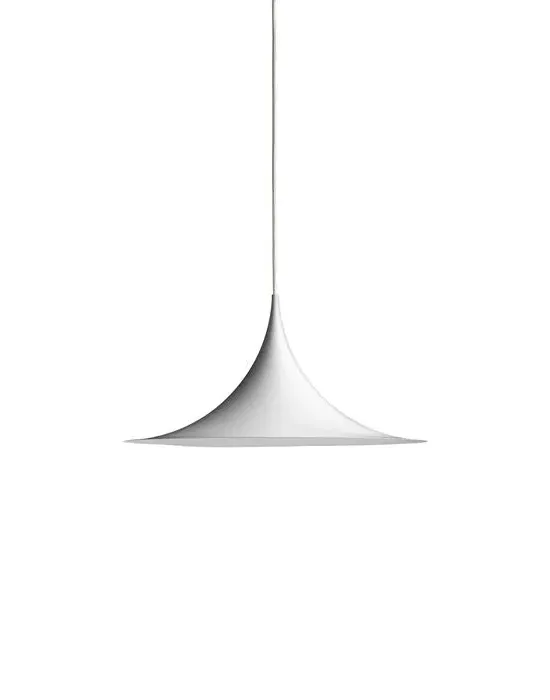 Small Semi Pendant Light - Matt White, Aluminium