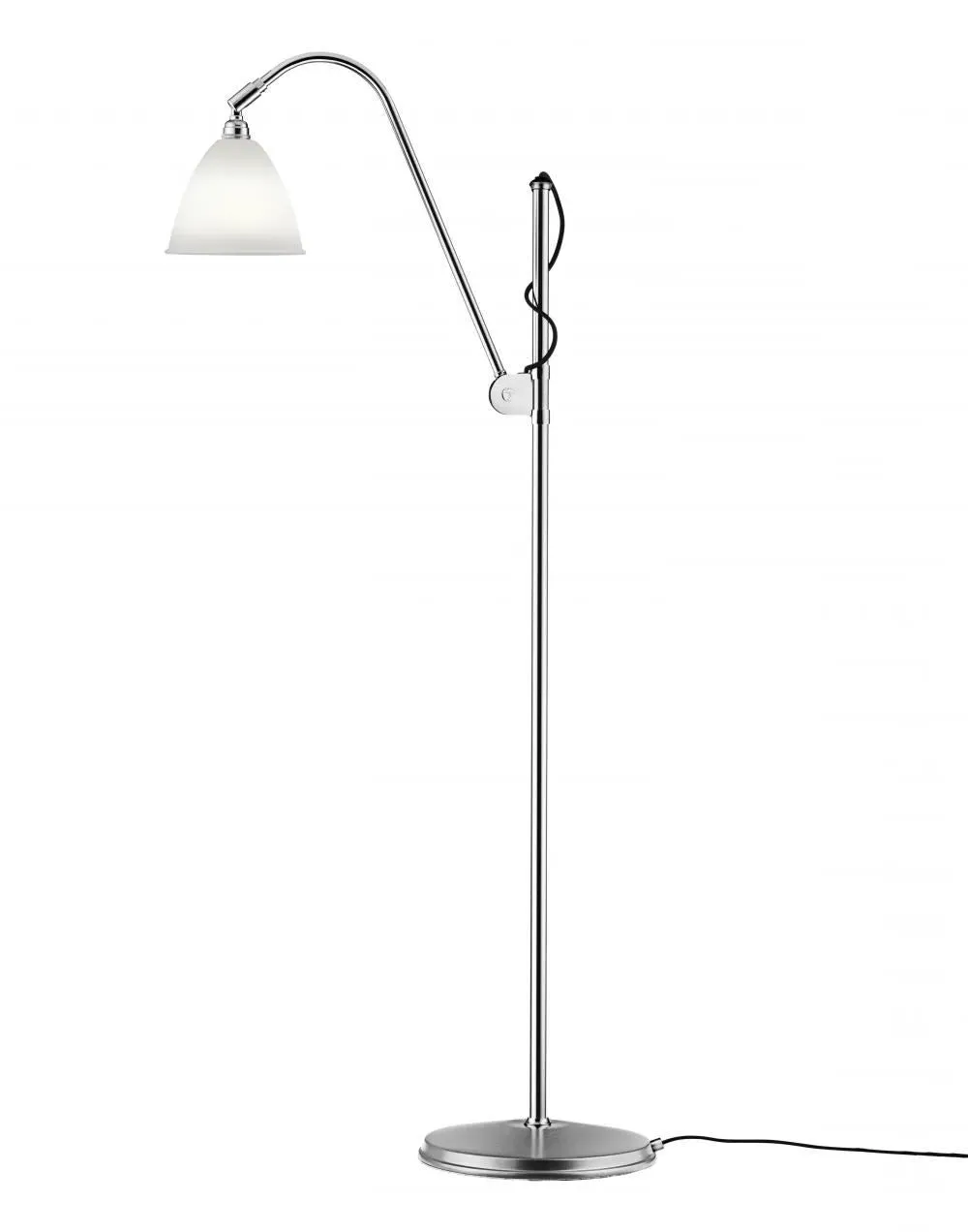 Small Shade Floor Lamp - White, Chrome