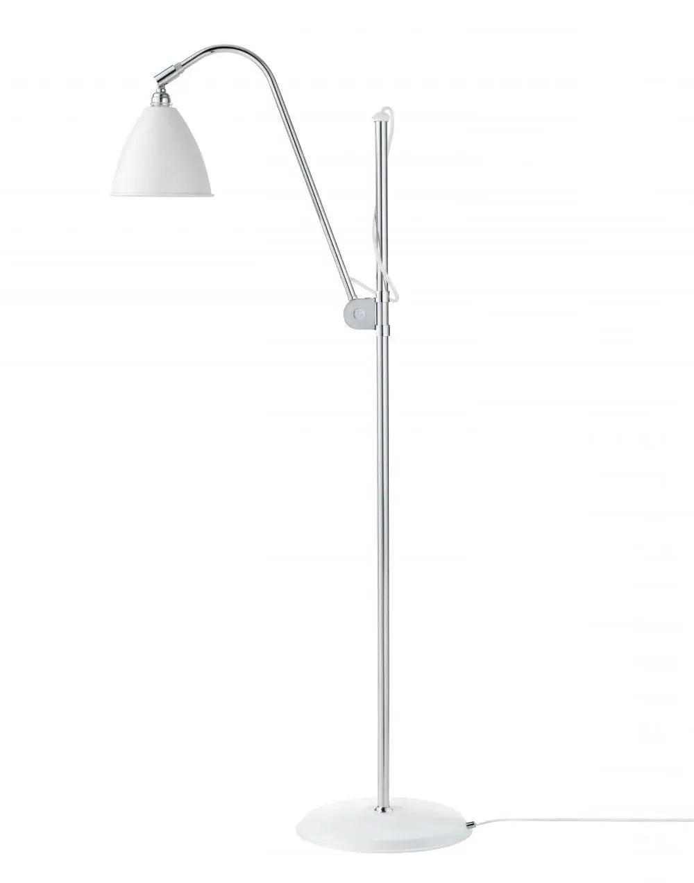 Small Shade Floor Lamp - White, Chrome