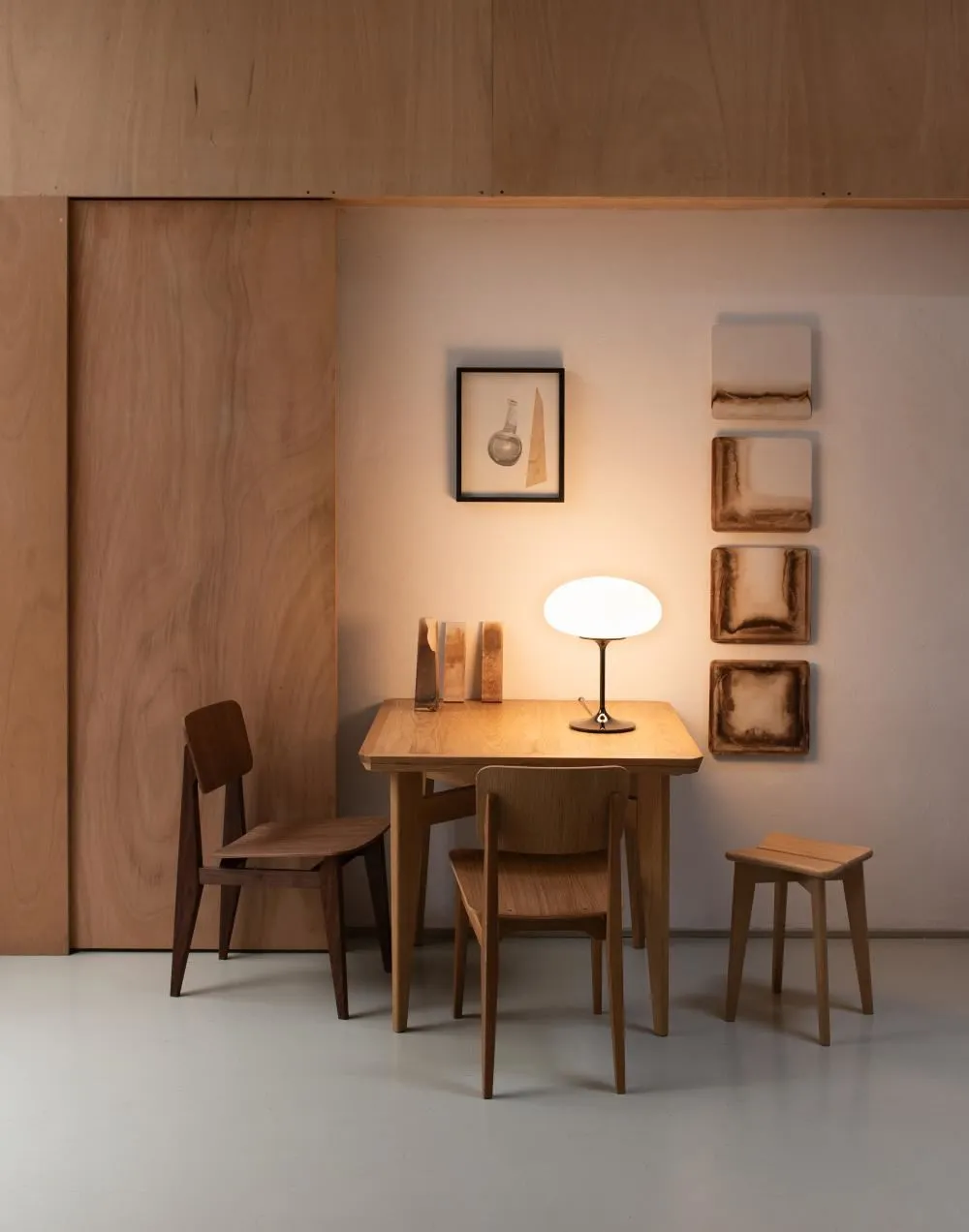 Small Table Lamp with Dimmer - Black Chrome, Glass