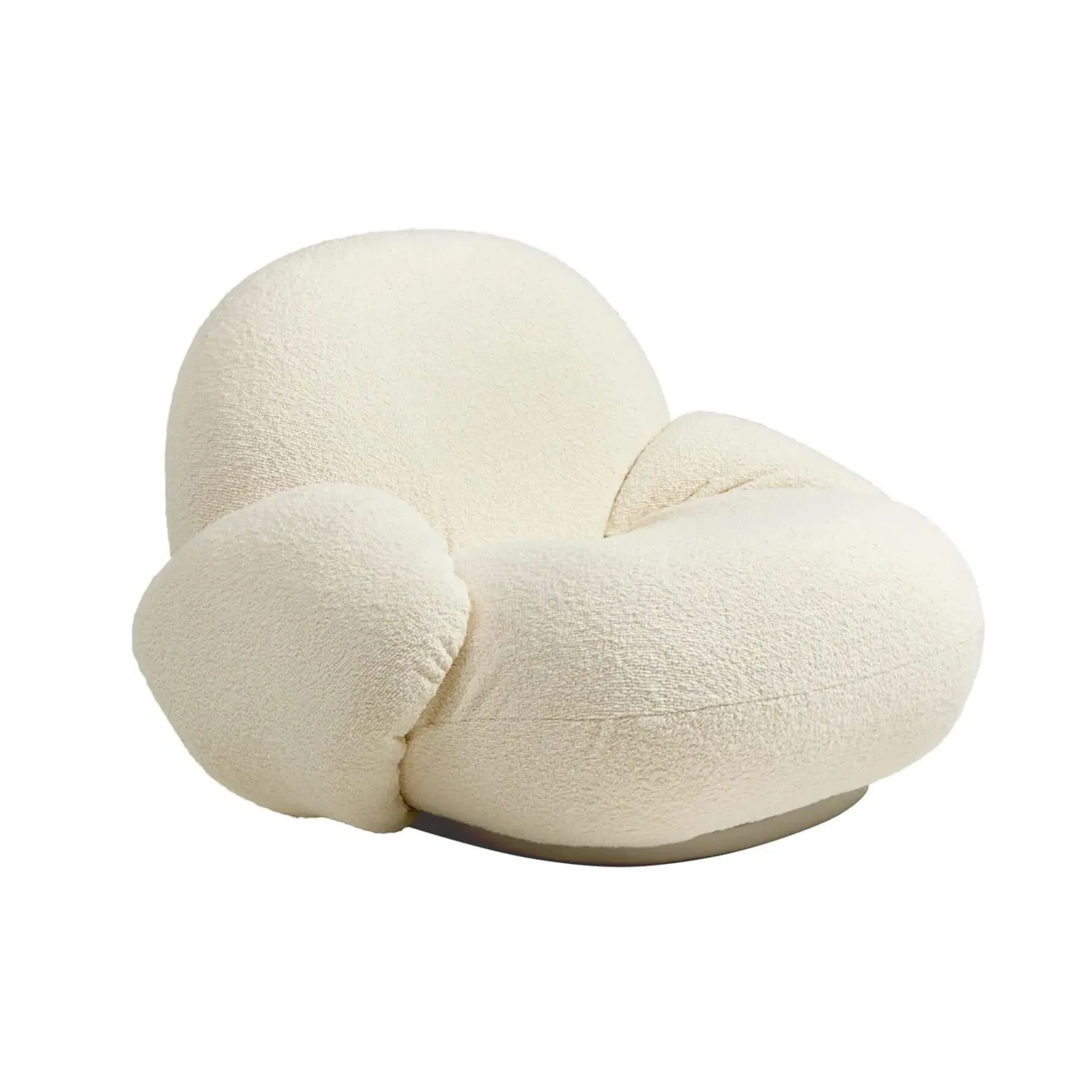 Swivel Lounge Chair with Armrest - Boucle