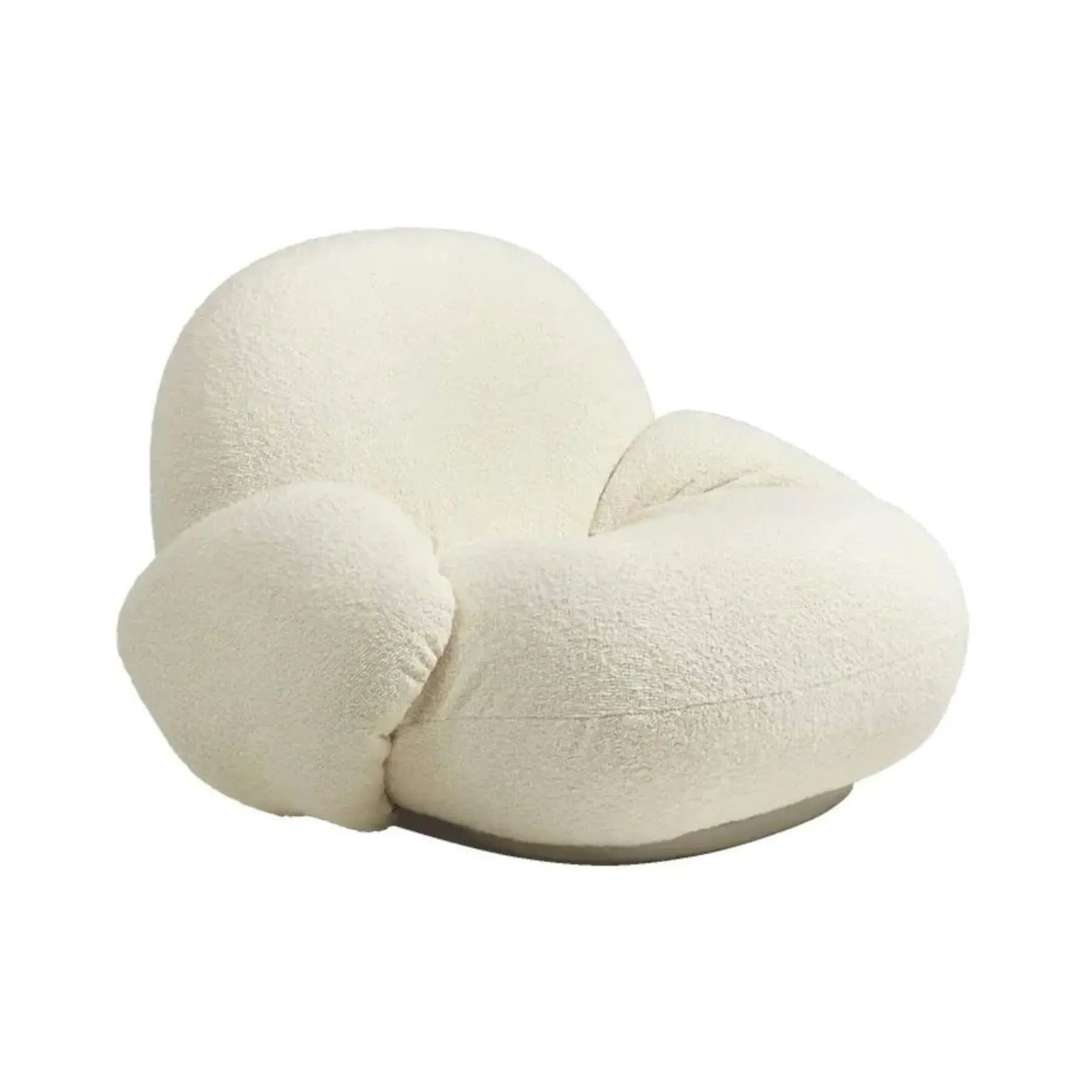 Swivel Lounge Chair with Armrest - Boucle