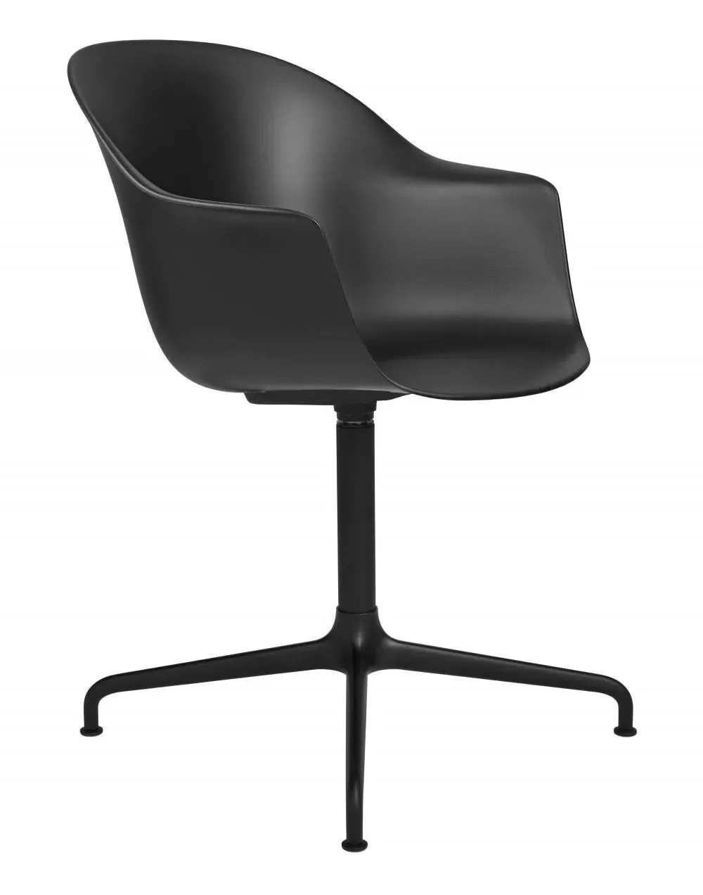Swivel Meeting Chair with 4-Star Base - Black