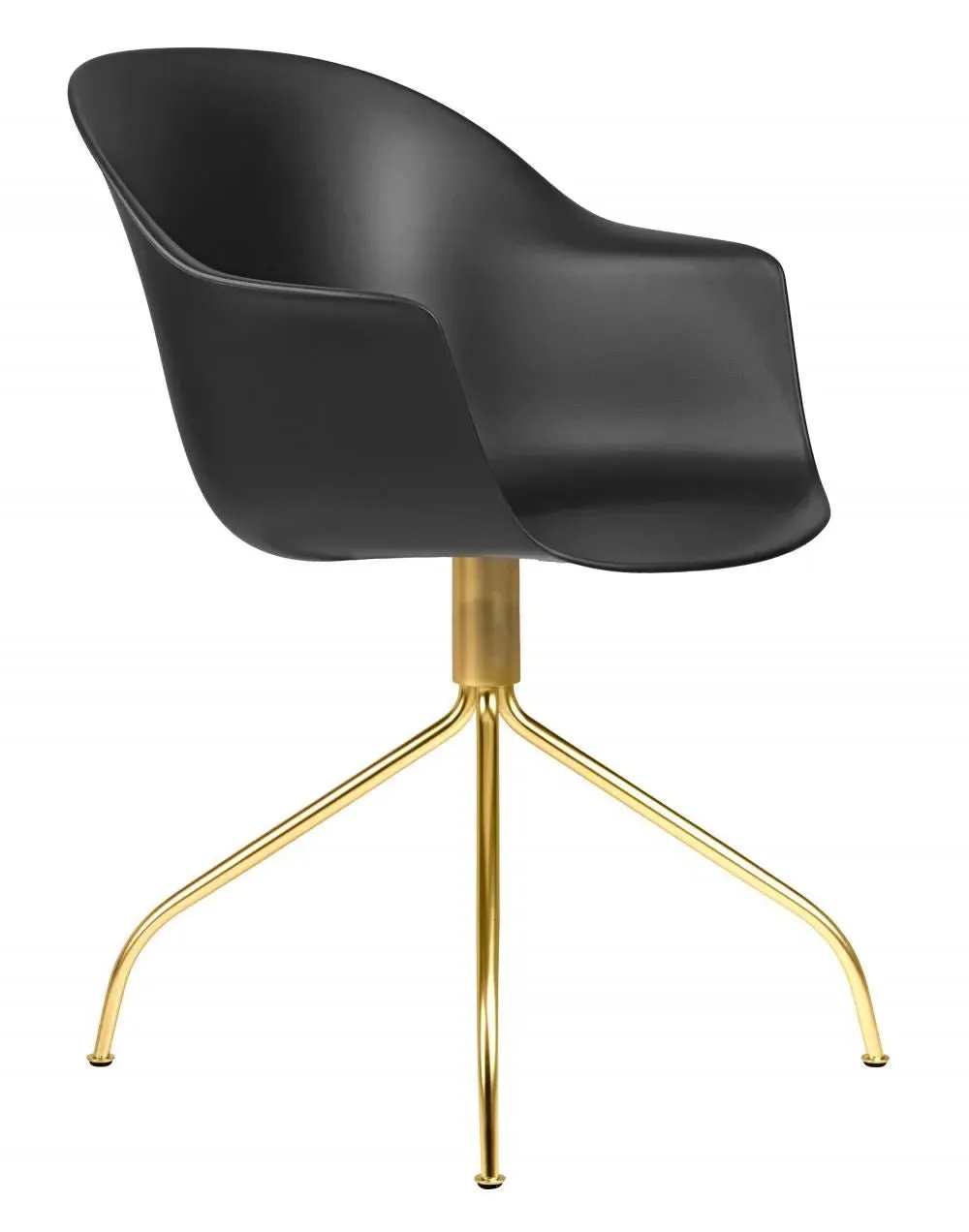 Swivel Meeting Chair with Armrests - Black