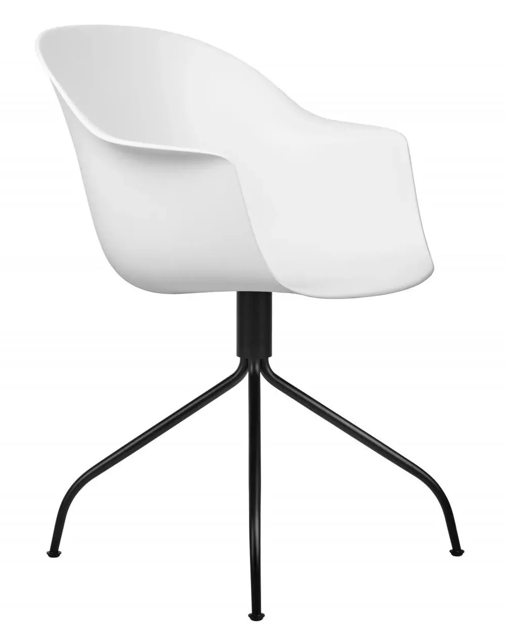 Swivel Meeting Chair with Armrests - White