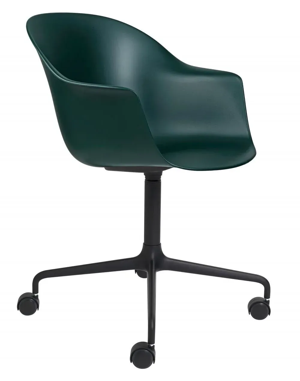 Swivel Meeting Chair with Castors - Black