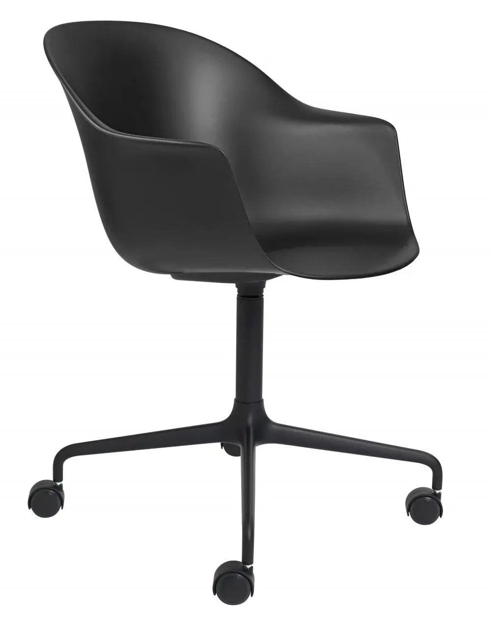 Swivel Meeting Chair with Castors - Black