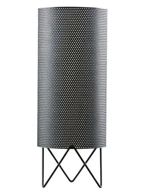 Table Lamp with Perforated Shade - White, Metal