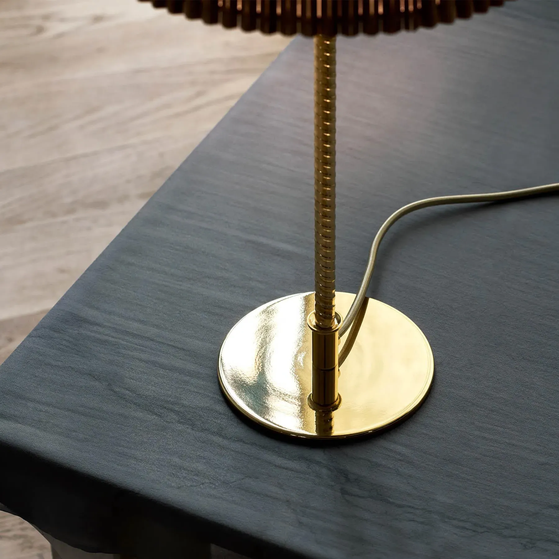Table Lamp with Pleated Shade - Bamboo
