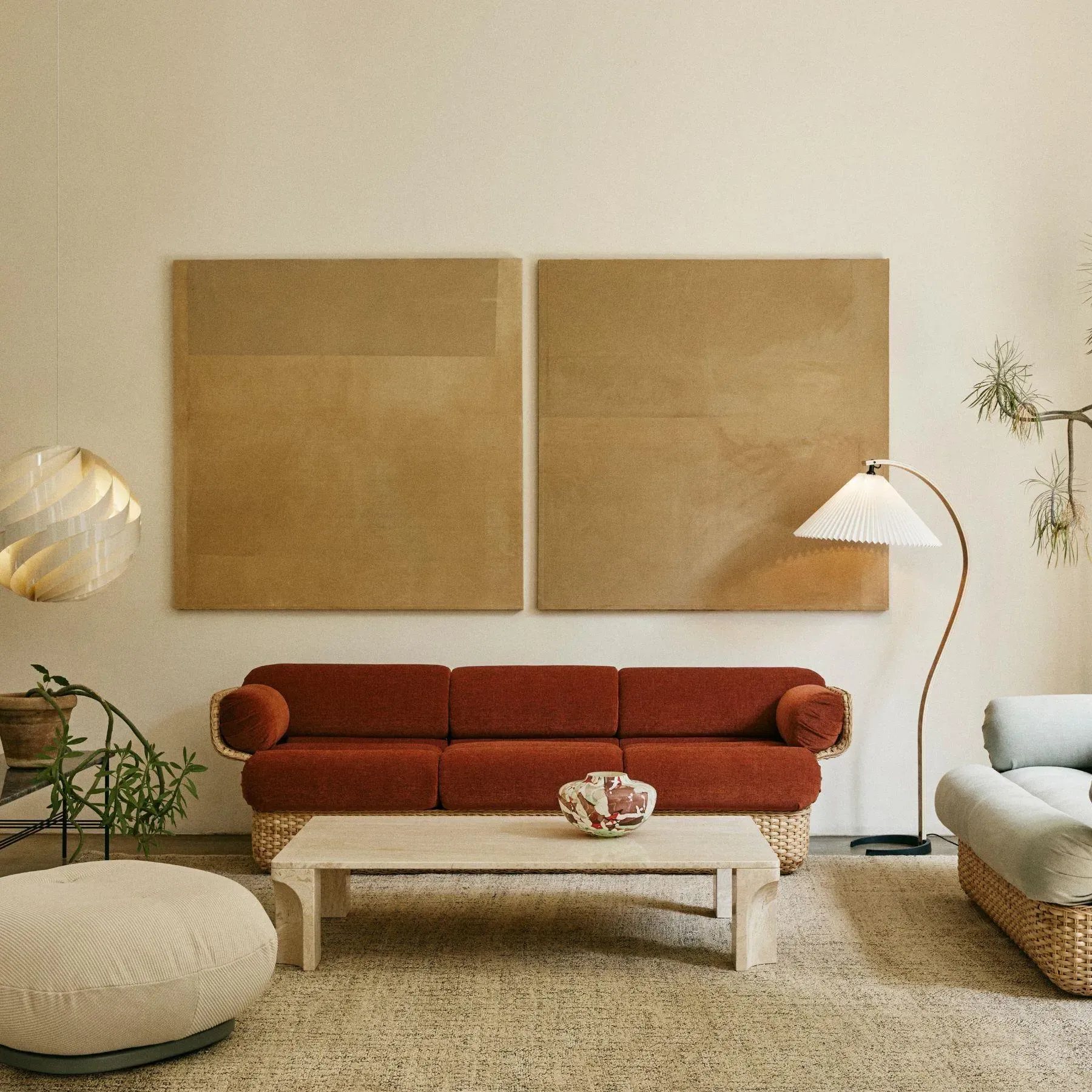 Timberline Floor Lamp - Linen, Steel