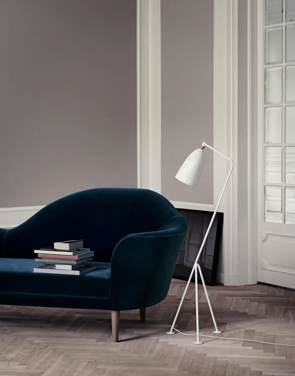 Tripod Floor Lamp with Adjustable Shade - Grey