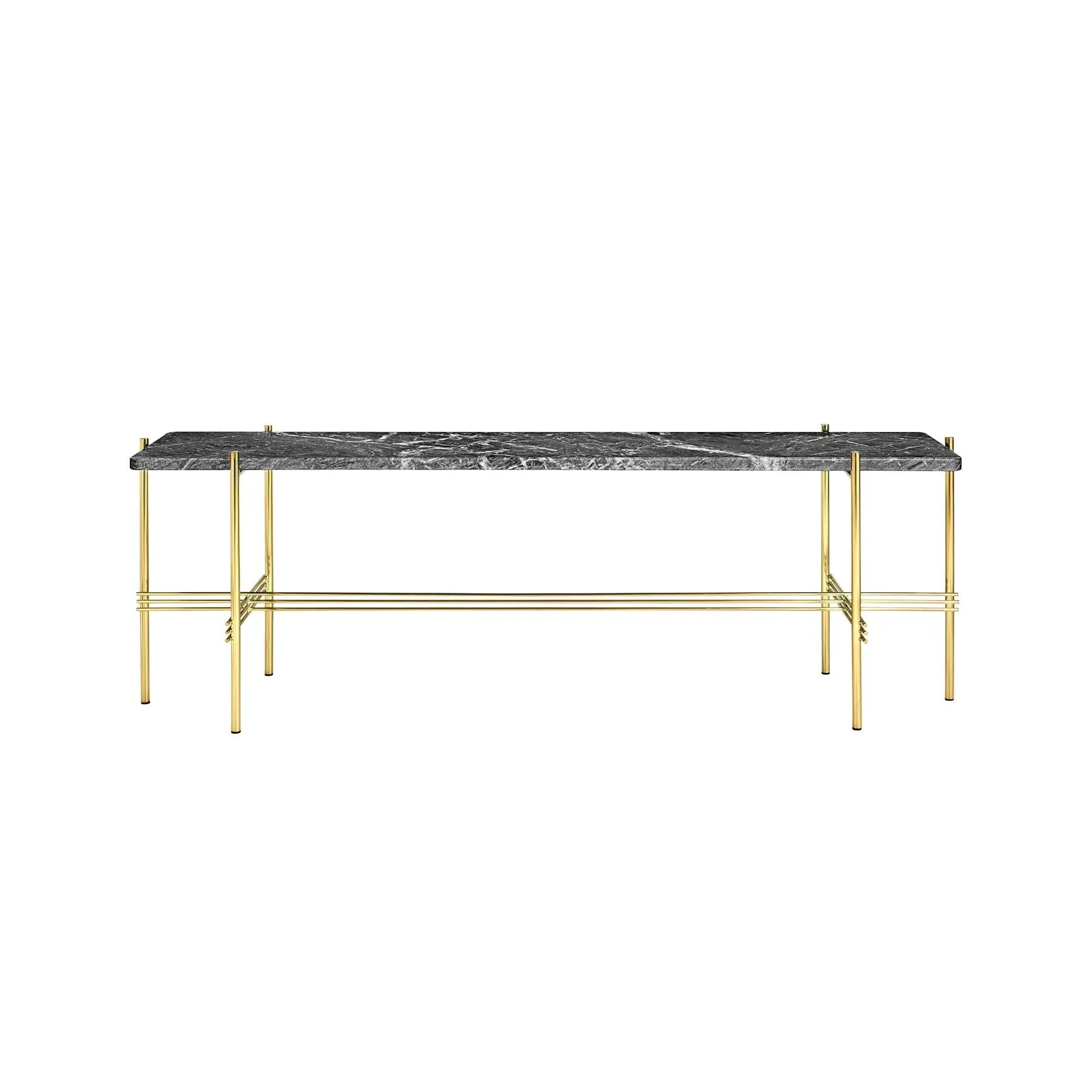 TS Console Table with Shelf - Black Marquina, Marble