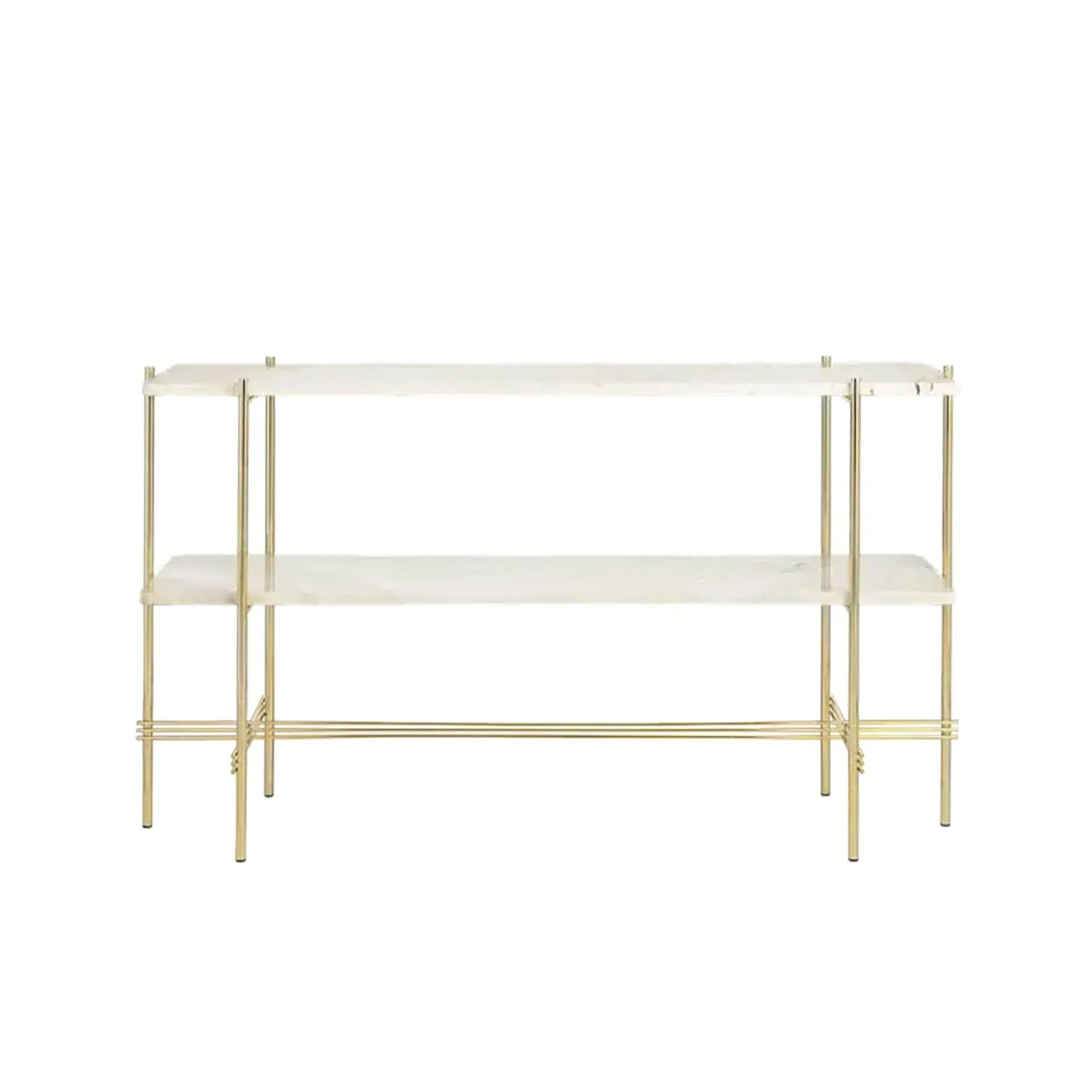 TS Console Table with Shelves - Grey Emperador, Marble