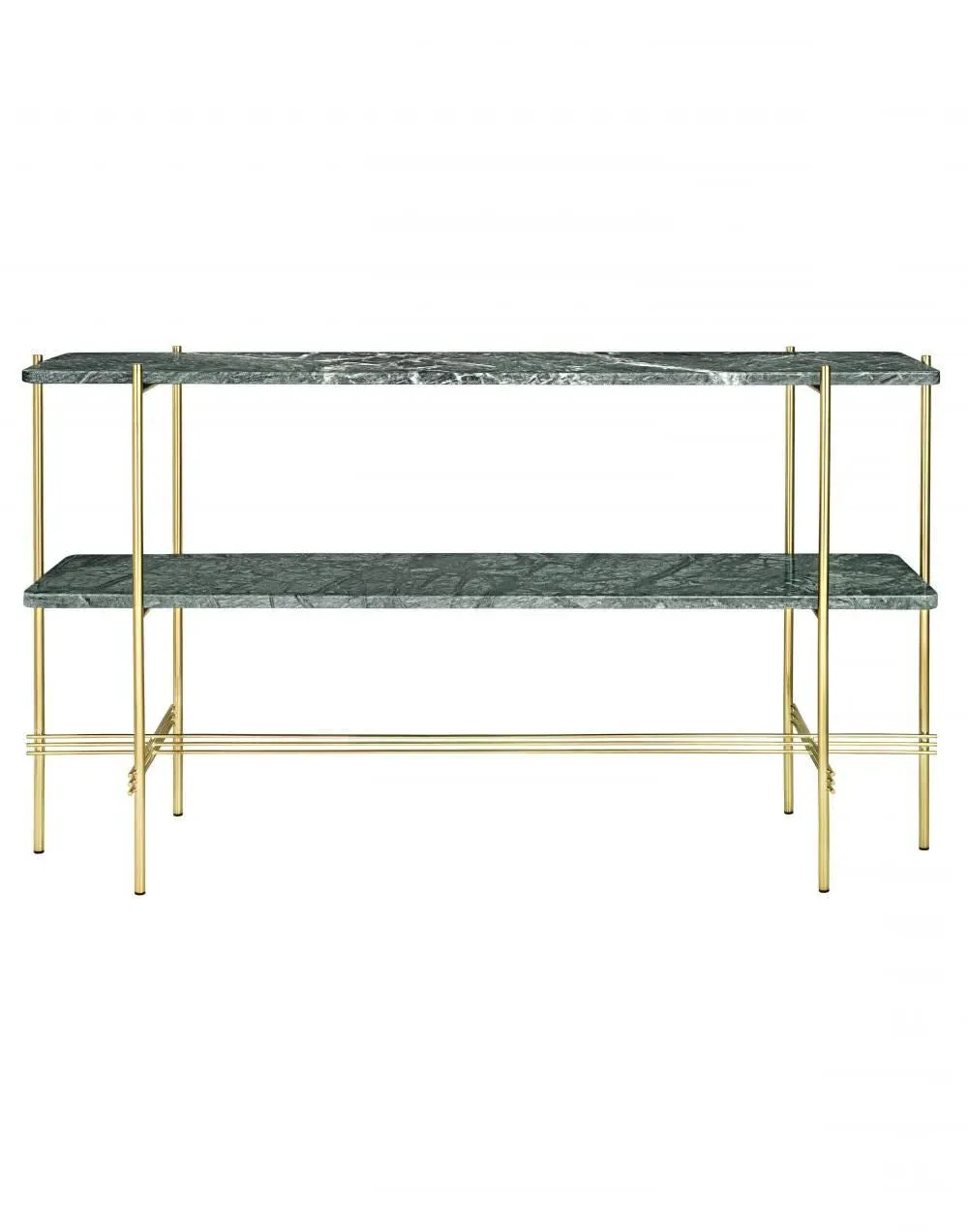 TS Console Table with Shelves - Grey Emperador, Marble