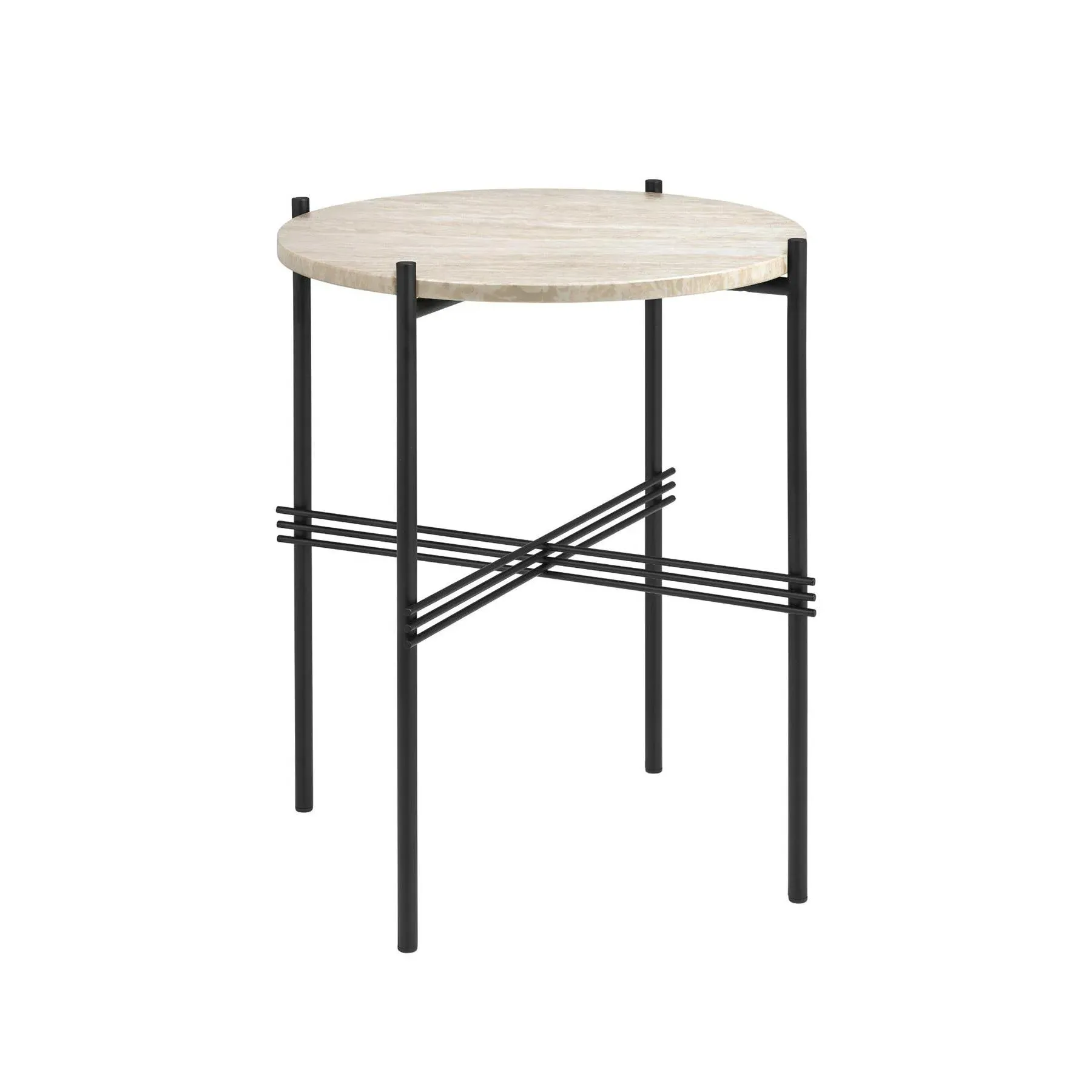 TS Round Side Table - White, Travertine image