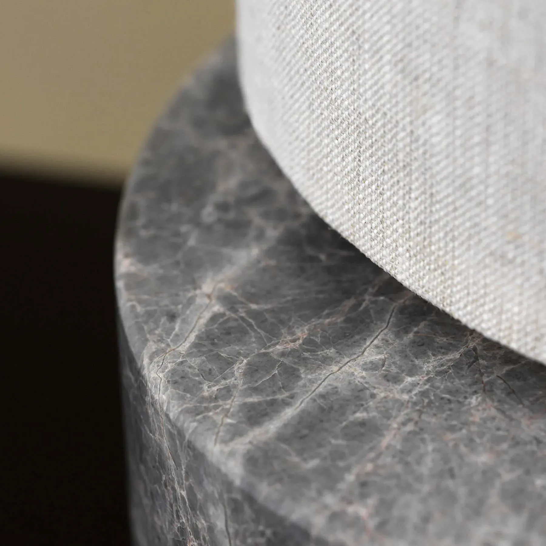 Unbound Table Lamp - White Linen, Marble