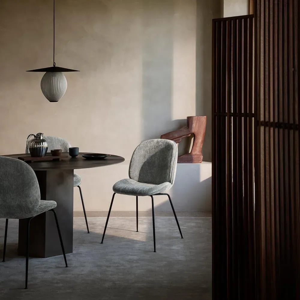 Upholstered Dining Chair - Safire, Brass Base