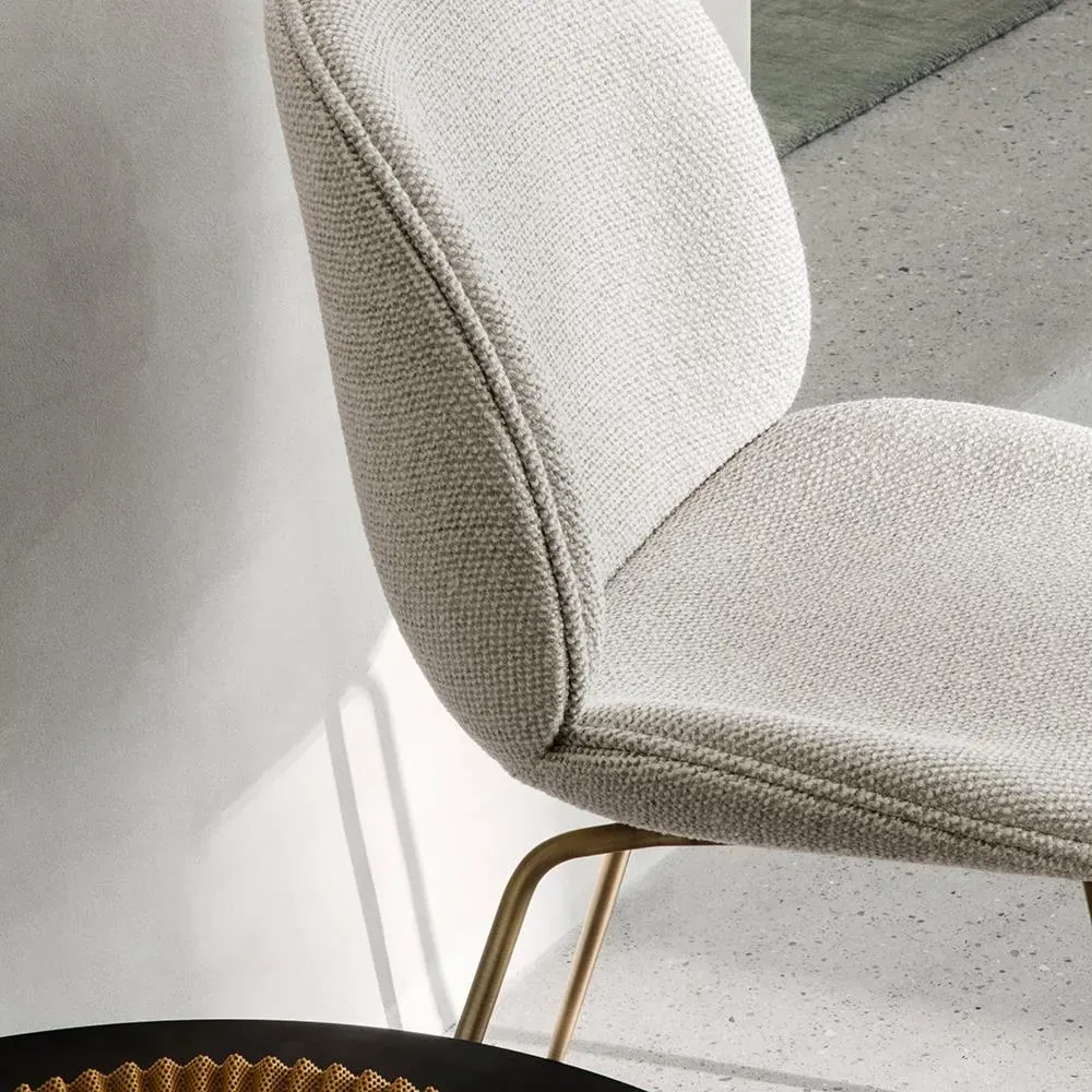 Upholstered Dining Chair - Safire, Brass Base