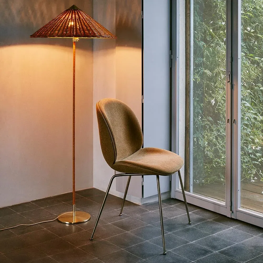 Upholstered Dining Chair - Safire, Brass Base