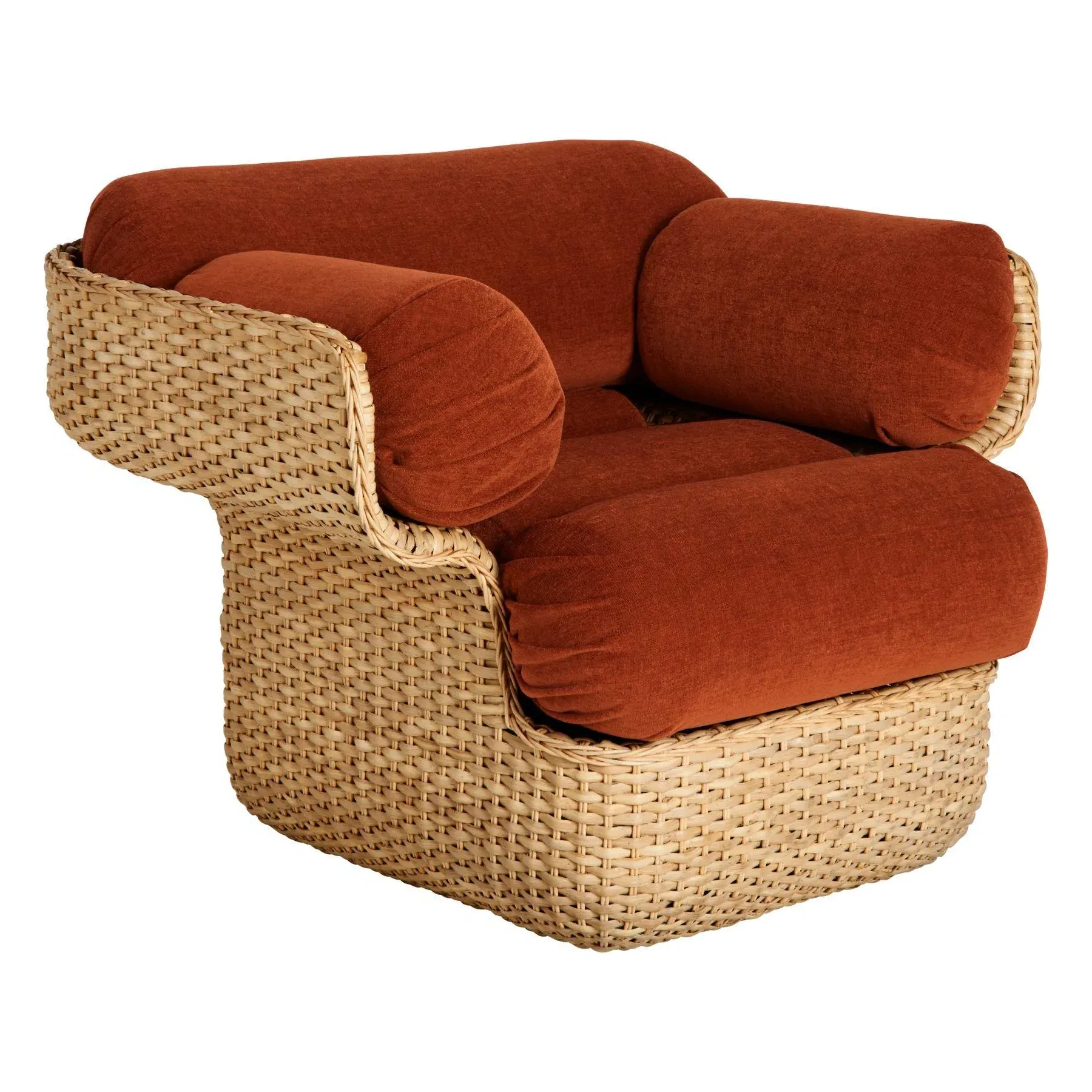 Upholstered Lounge Chair - Curved Shell Design
