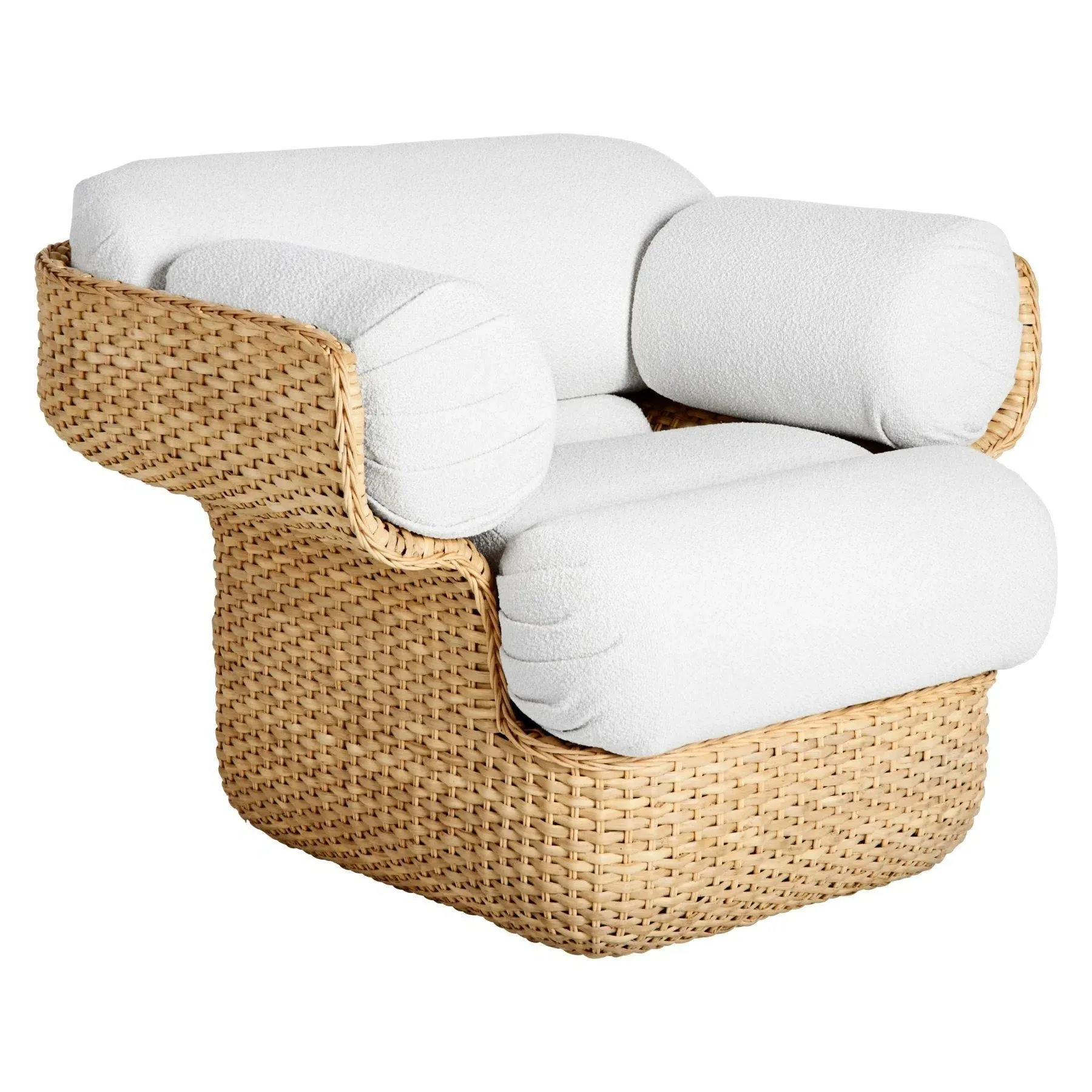 Upholstered Lounge Chair - Curved Shell Design