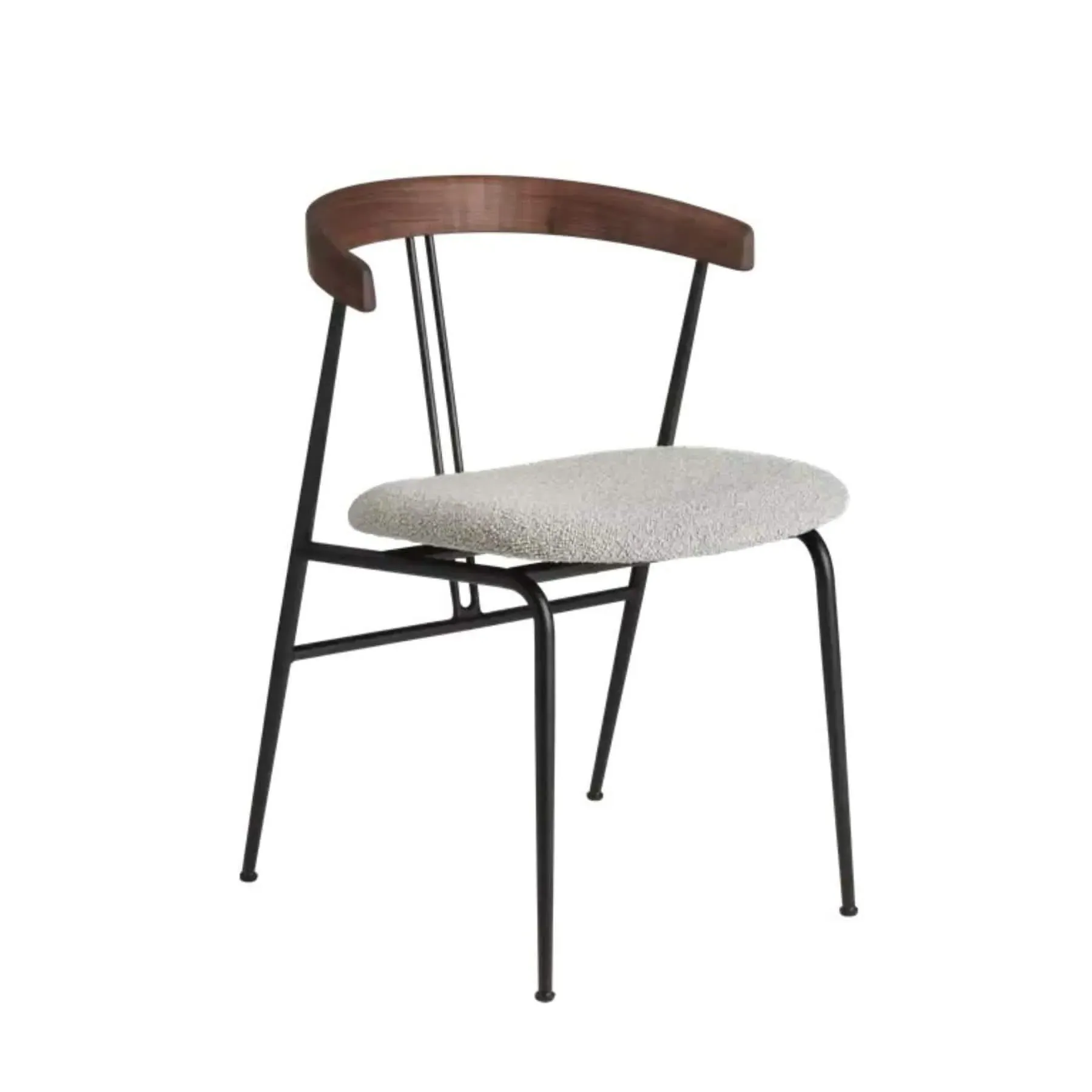 Violin Dining Chair Upholstered Seat - Walnut