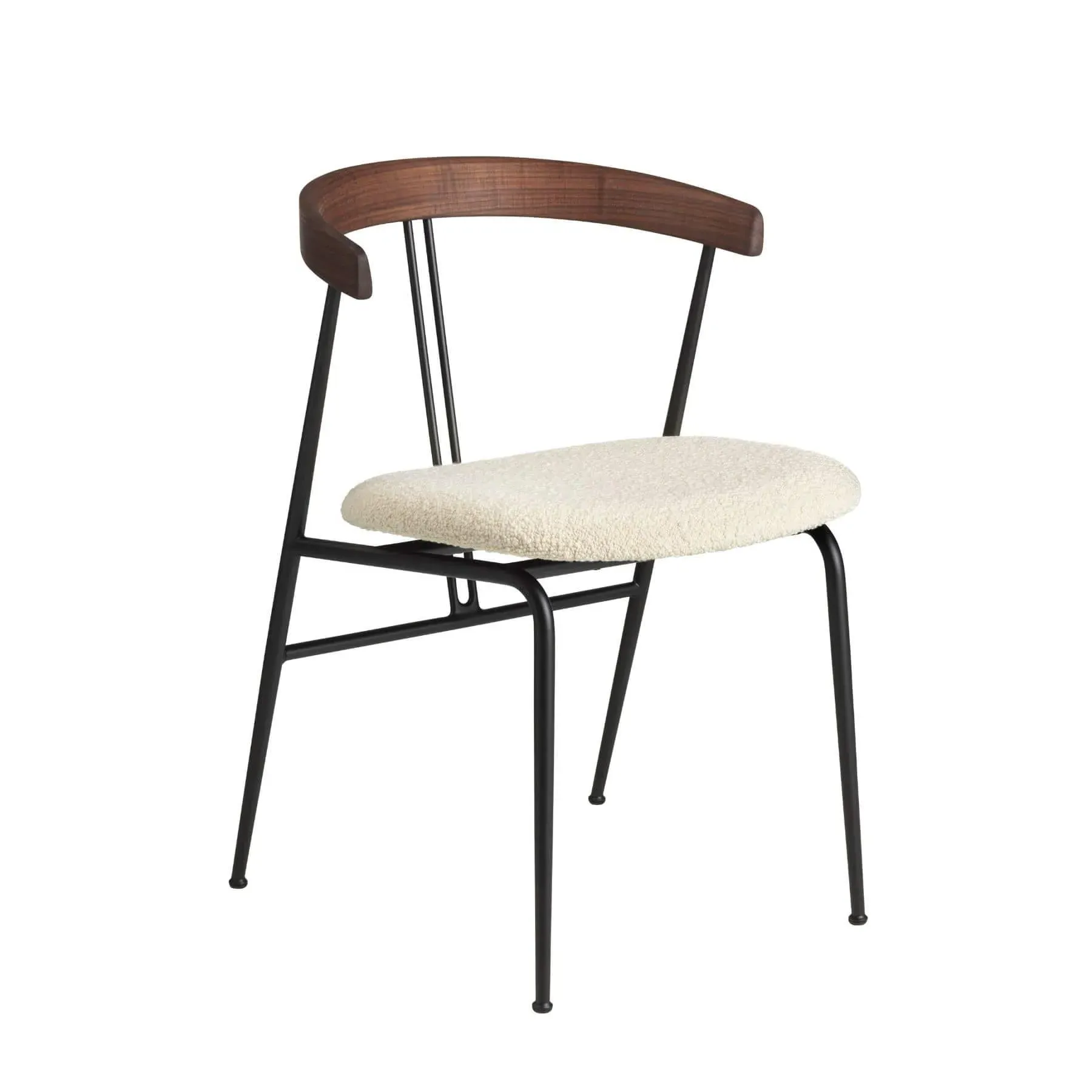 Violin Dining Chair Upholstered Seat - Walnut