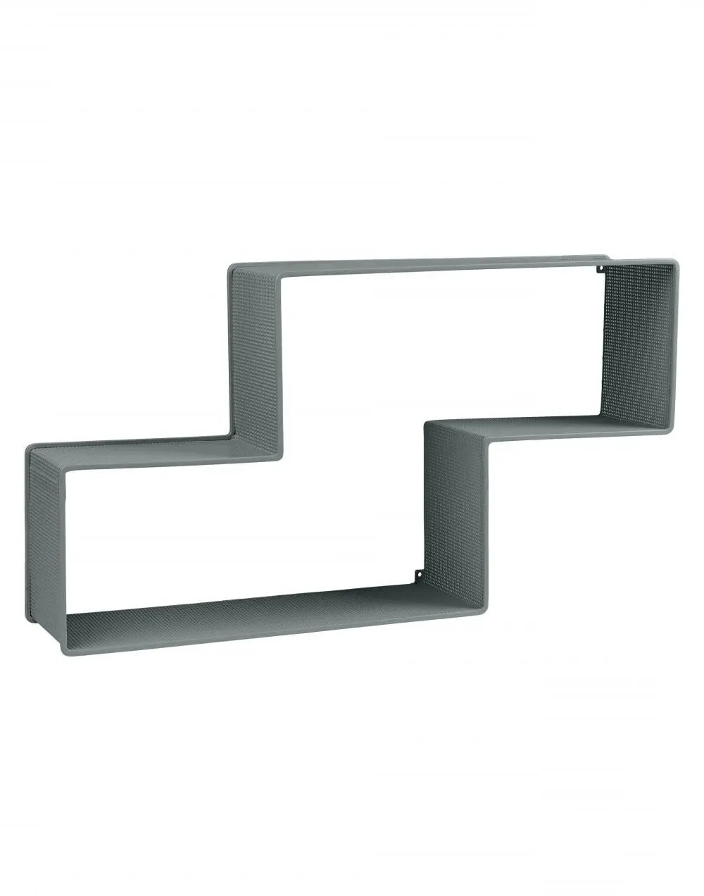 Wall Shelf with Perforated Design - Black, Metal