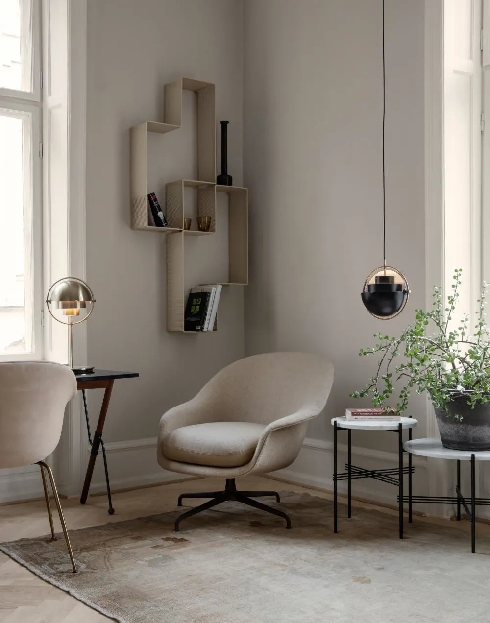 Wall Shelf with Perforated Design - Cream, Metal