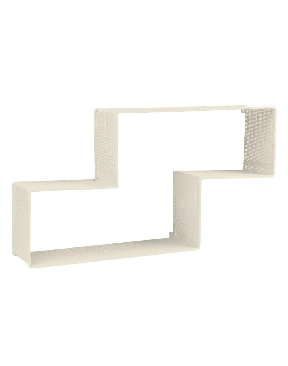 Wall Shelf with Perforated Design - Cream, Metal