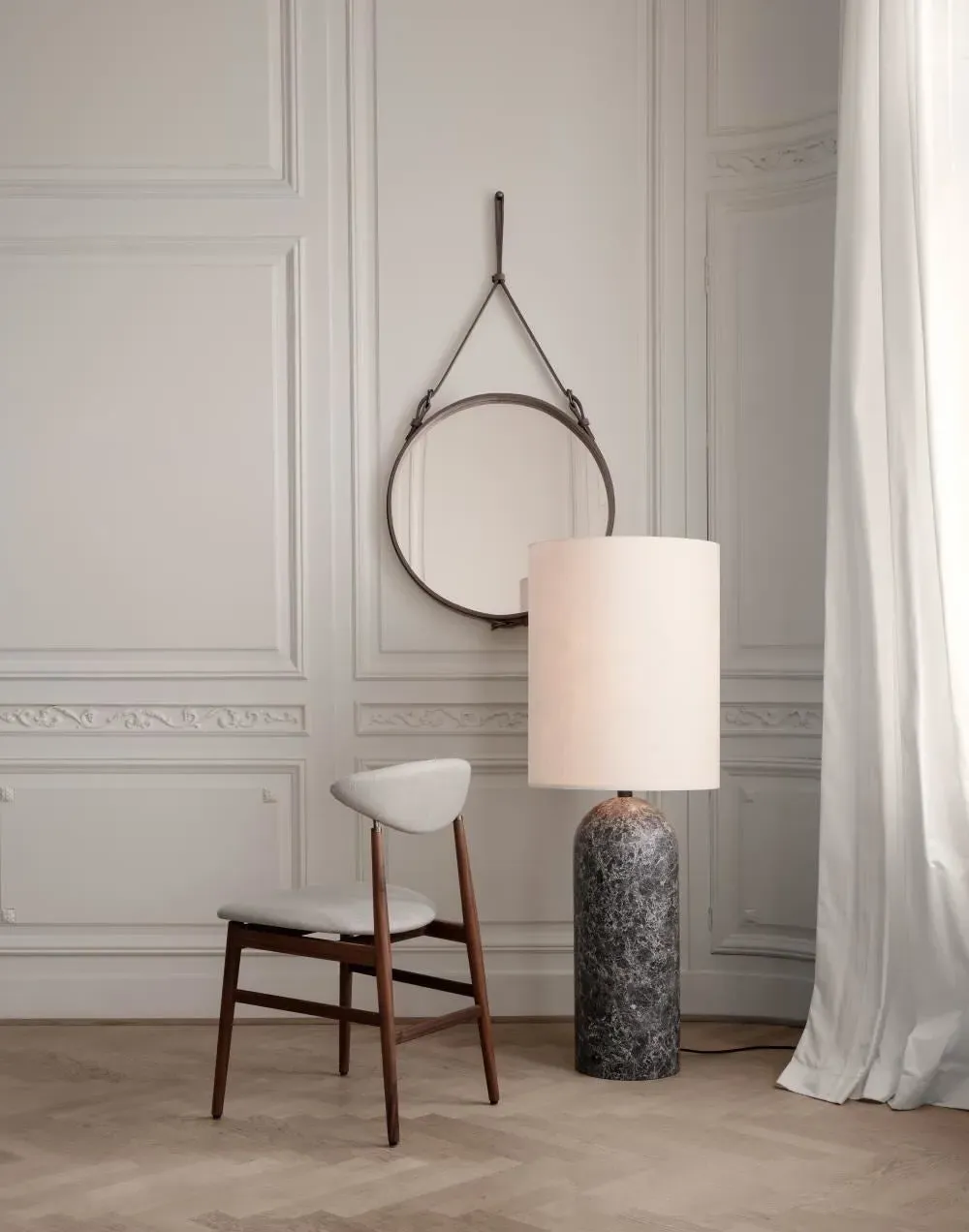 XL Floor Lamp Short Shade - Canvas, Marble