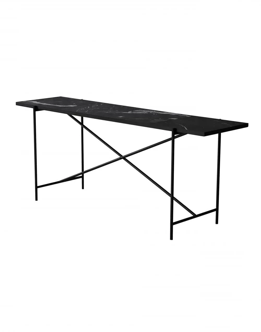 Console Table with Brass Details - Green, Marble