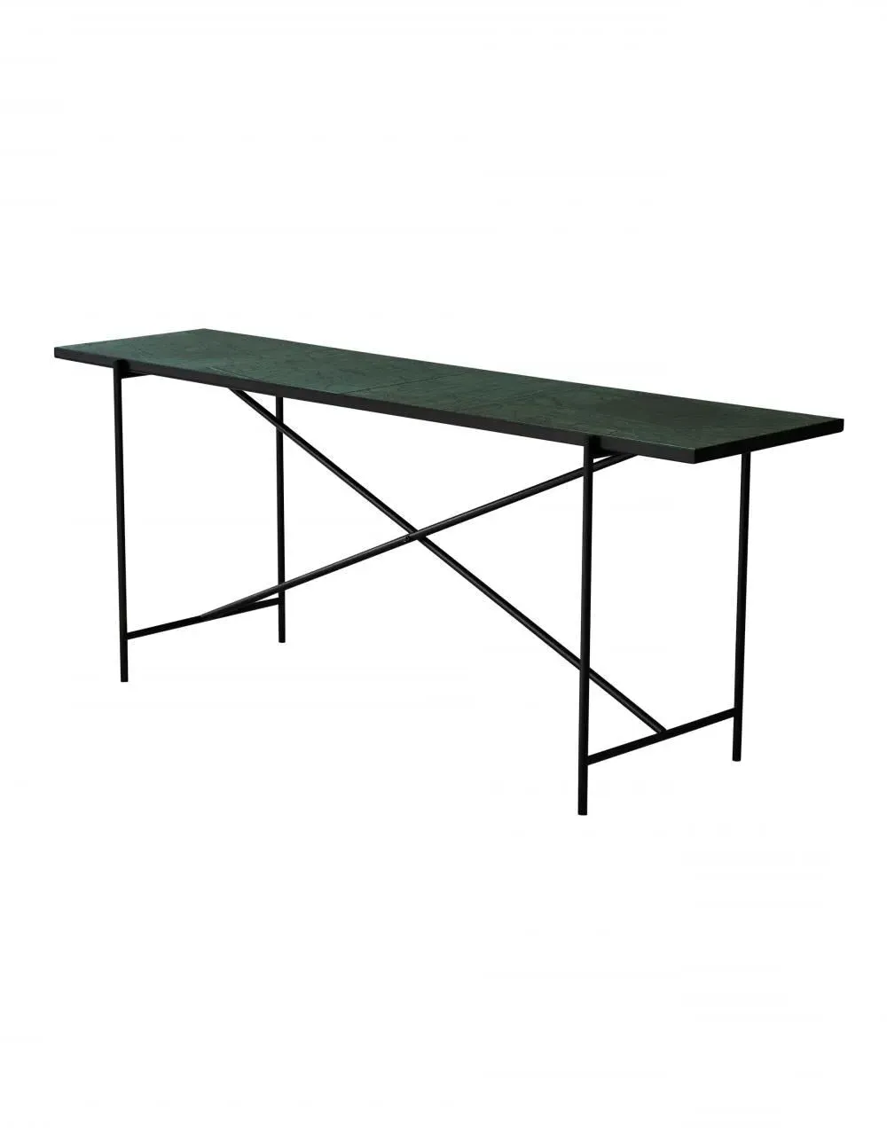 Console Table with Brass Details - Green, Marble